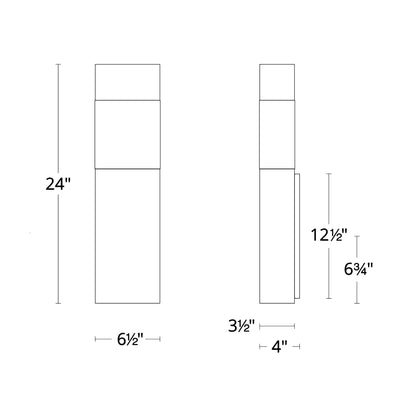 Monarch Outdoor LED Wall Light - line drawing.