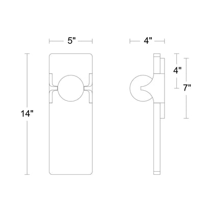 Okemo LED Wall Light - line drawing.