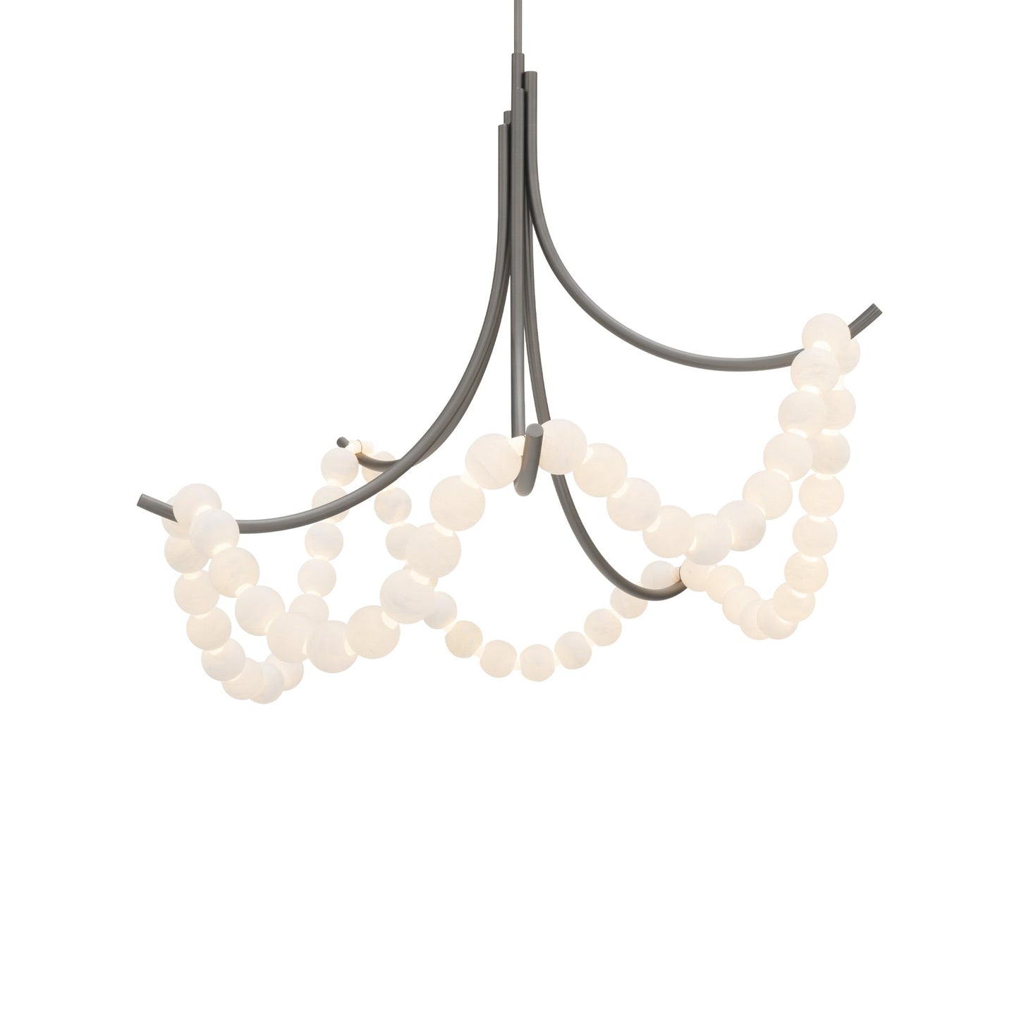 Parel LED Chandelier in Antique Nickel (46-Inch).