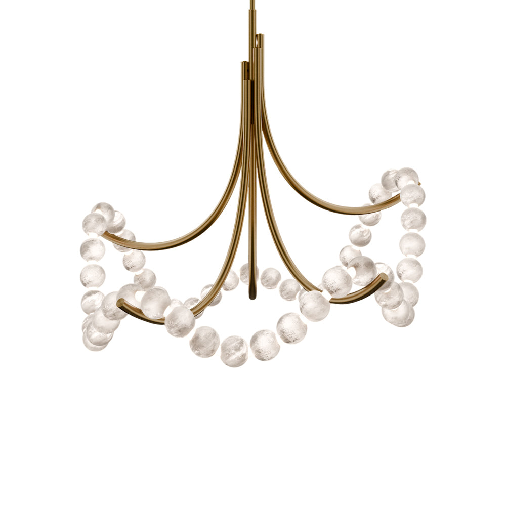 Parel LED Chandelier in Aged Brass (37-Inch).