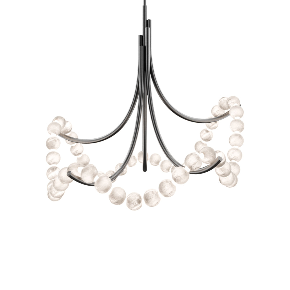 Parel LED Chandelier in Antique Nickel (37-Inch).
