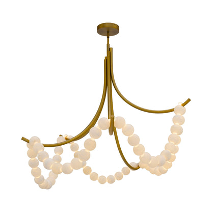 Parel LED Flush Mount Ceiling Light in Aged Brass (46-Inch).