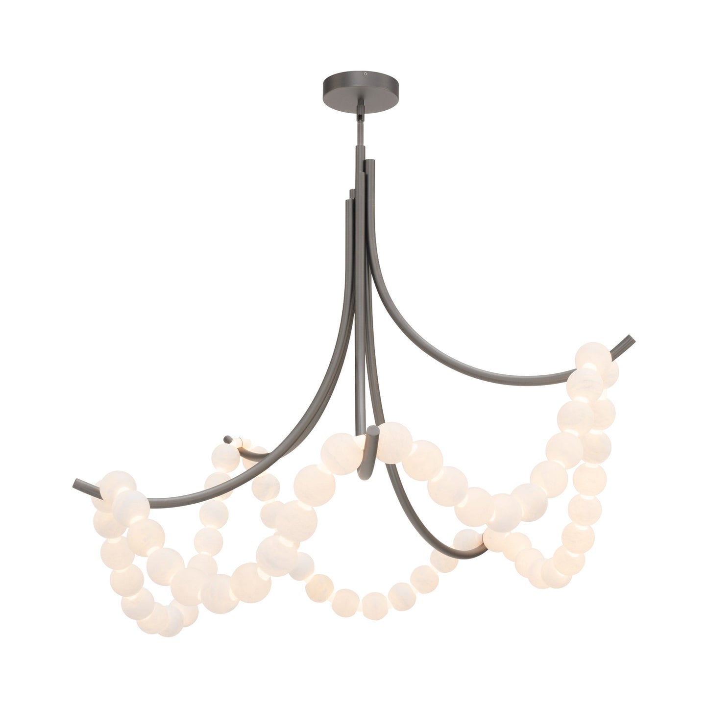 Parel LED Flush Mount Ceiling Light in Antique Nickel (46-Inch).