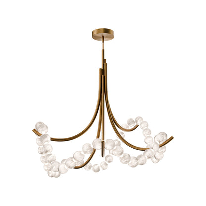 Parel LED Flush Mount Ceiling Light in Aged Brass (37-Inch).