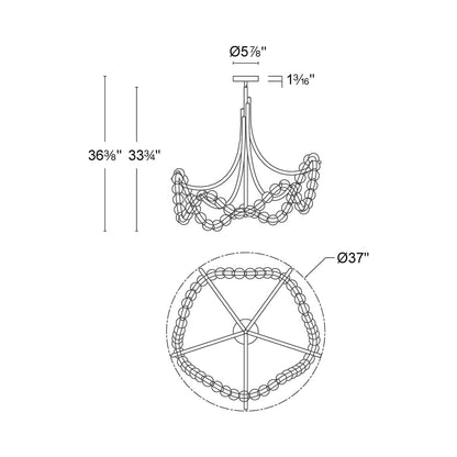 Parel LED Flush Mount Ceiling Light - line drawing.