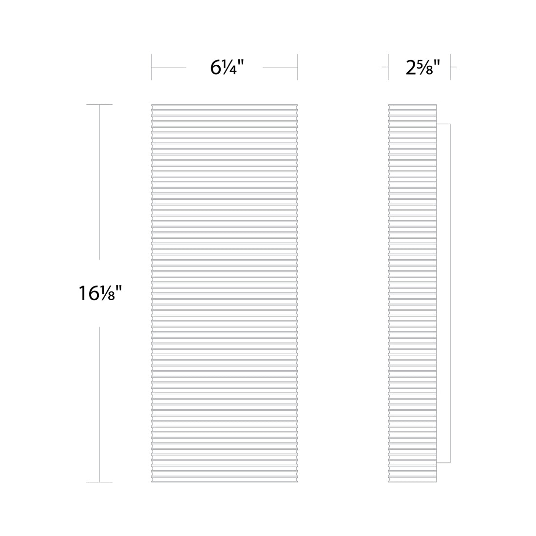Pillar Outdoor LED Wall Light - line drawing.