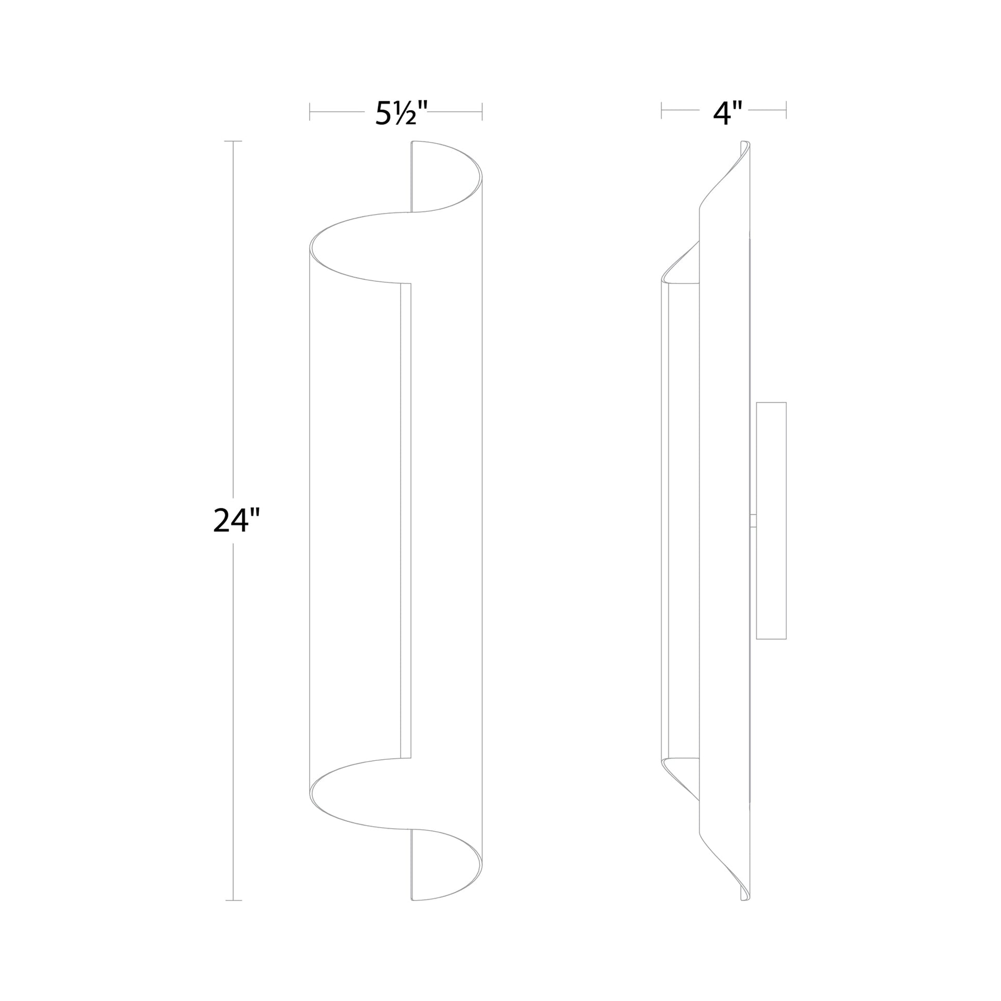 Pirouette LED Wall Light - line drawing.