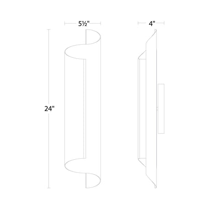 Pirouette LED Wall Light - line drawing.