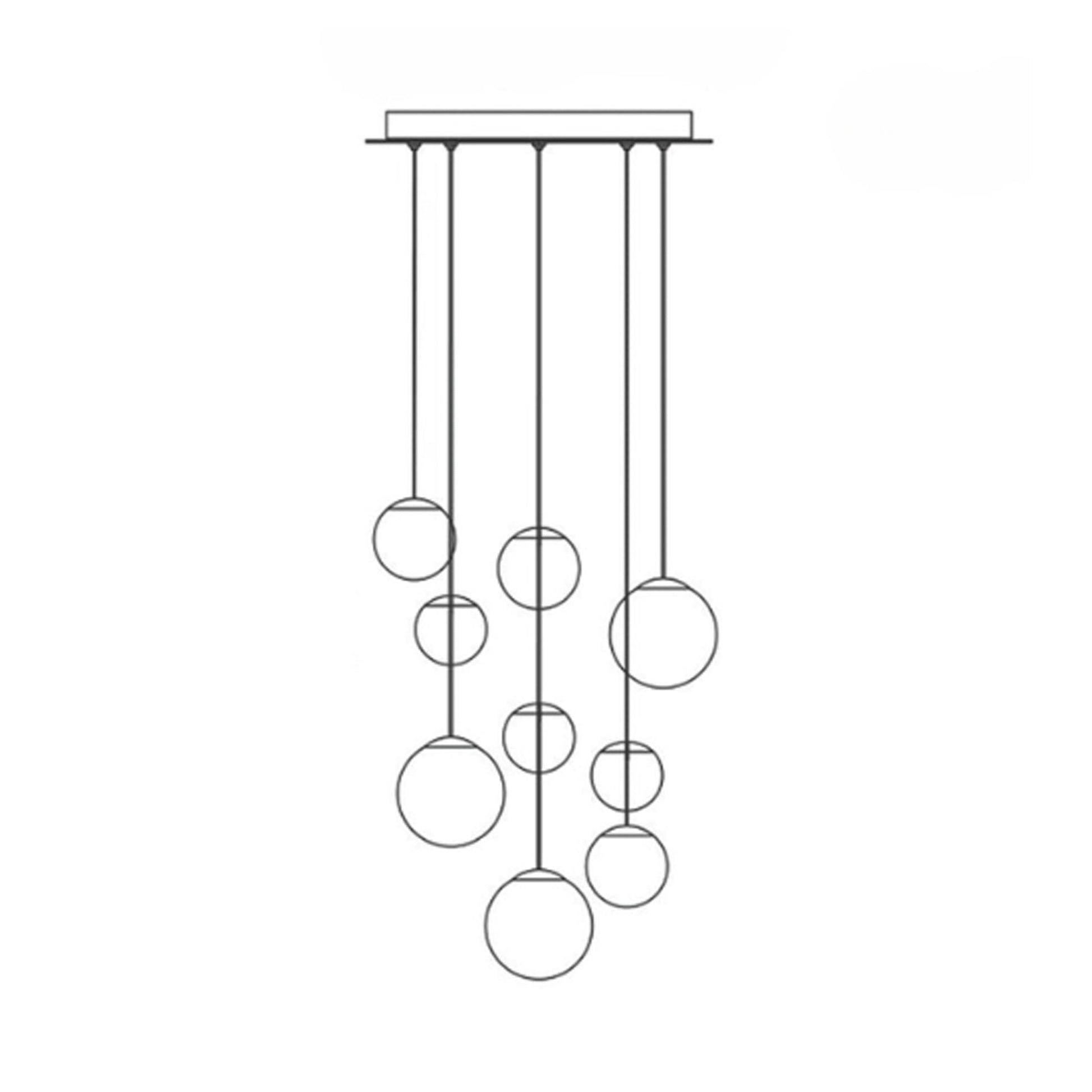 Pisces LED Chandelier in Black (9-Light).