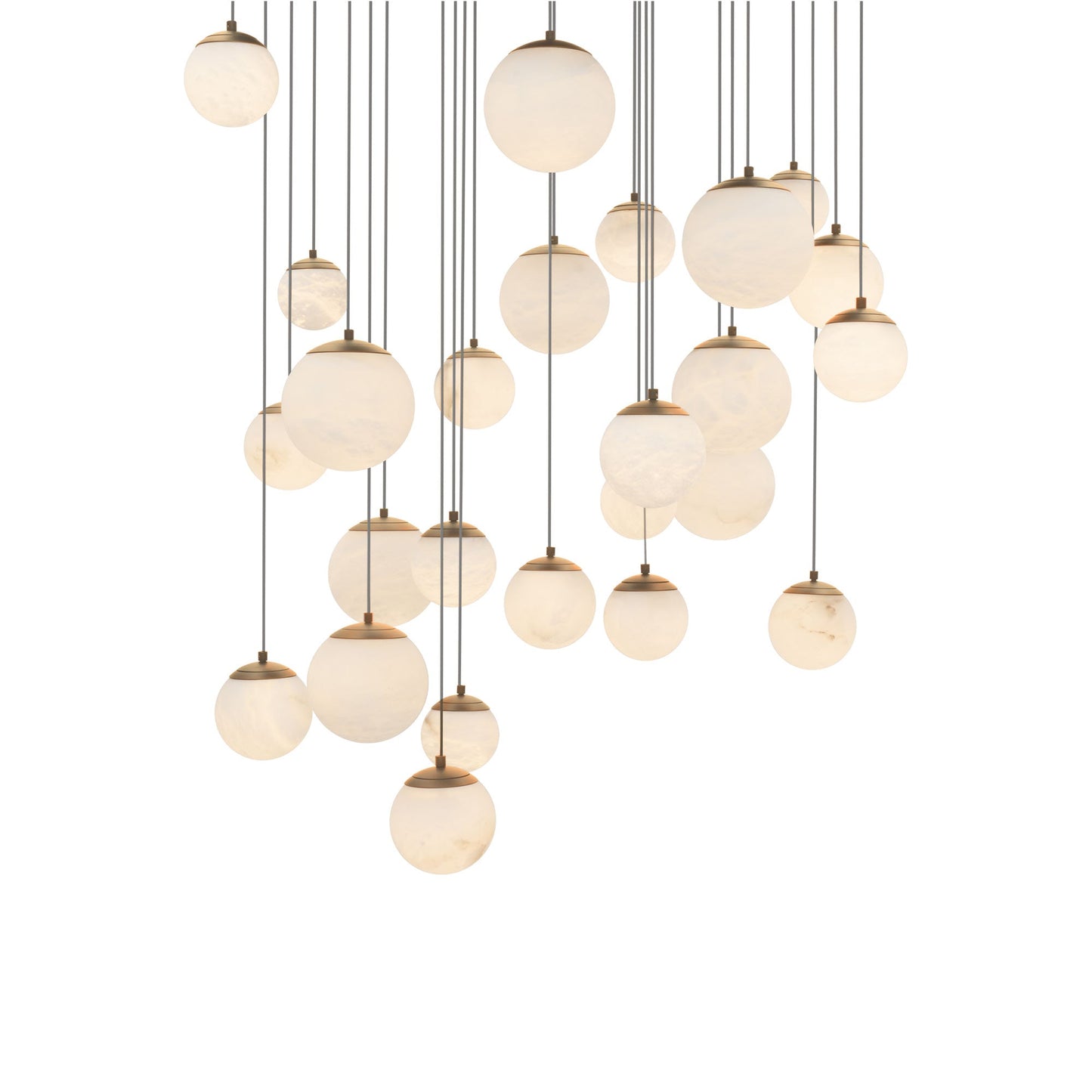 Pisces Square LED Pendant Light in Aged Brass (25-Light).