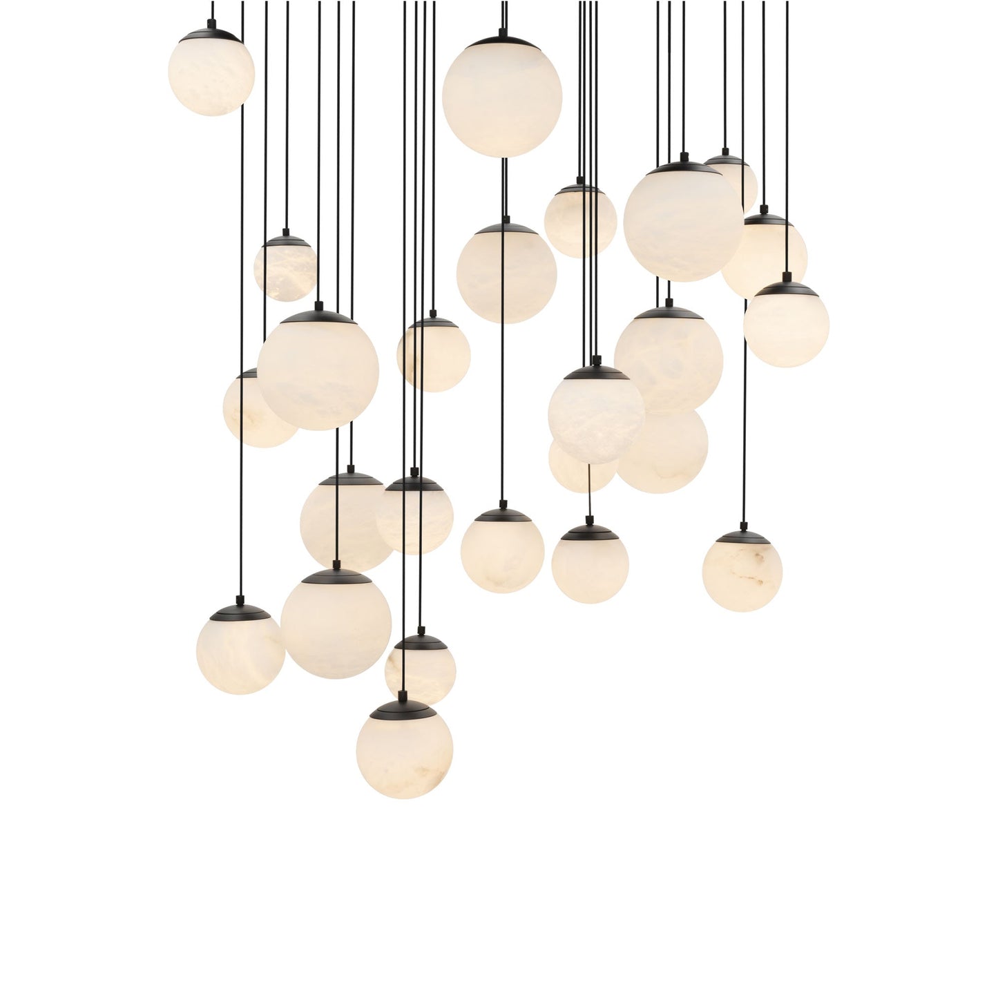 Pisces Square LED Pendant Light in Black (25-Light).