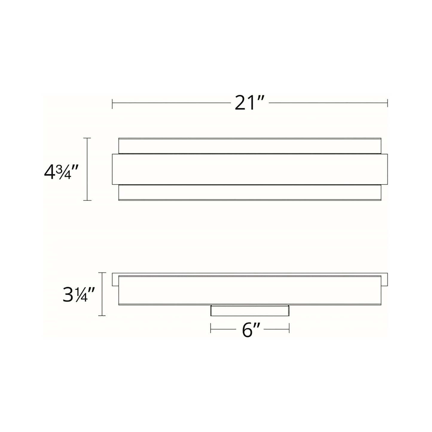 Posh LED Bath Vanity Light - line drawing.