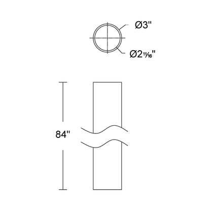 Post Top Pole - line drawing.