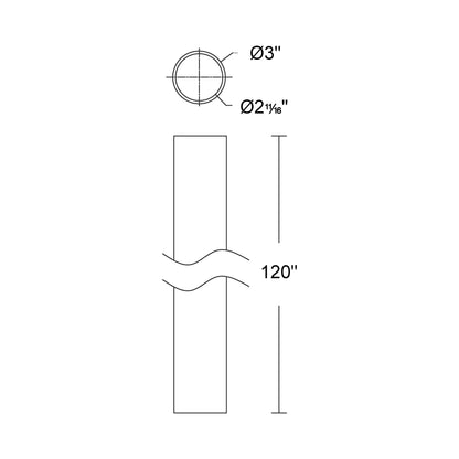 Post Top Pole - line drawing.