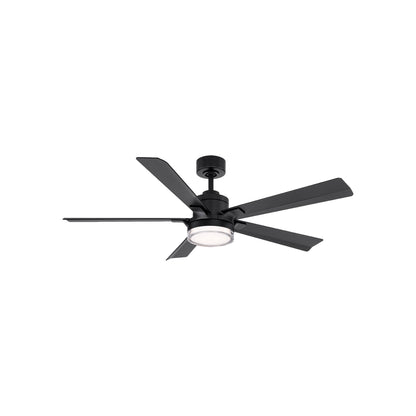 Radiant LED Ceiling Fan in Matte Black/Acrylic (56-Inch).