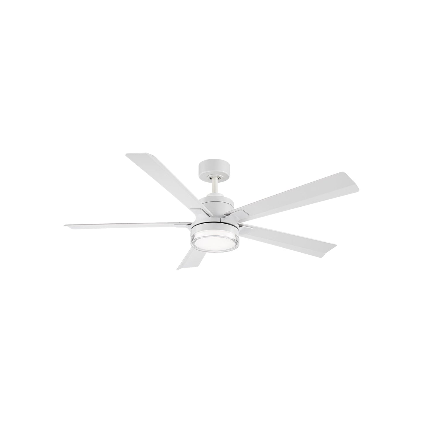 Radiant LED Ceiling Fan in Matte White/Acrylic (56-Inch).