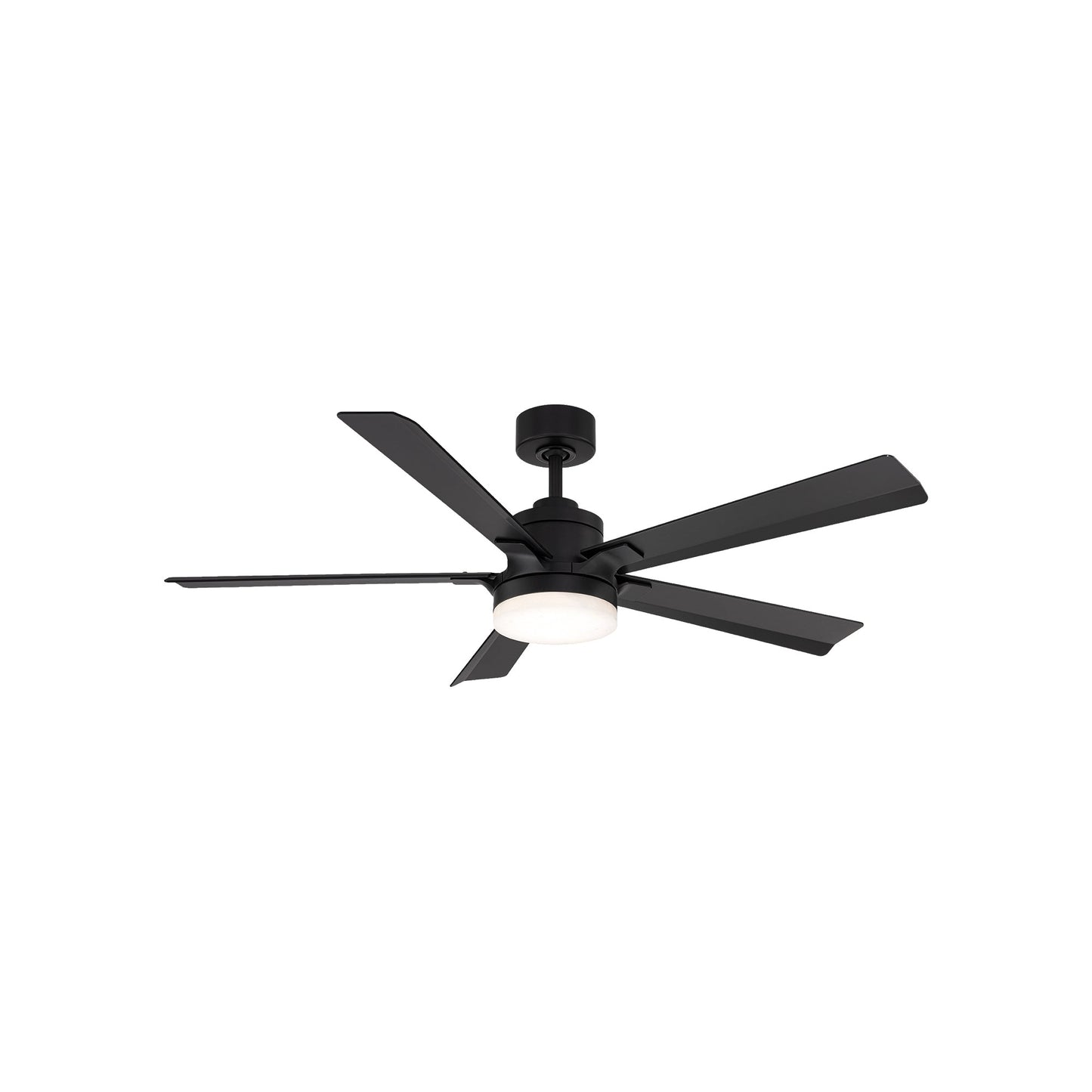 Radiant LED Ceiling Fan in Matte Black/Alabaster (56-Inch).