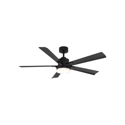 Radiant LED Ceiling Fan in Matte Black/Alabaster (56-Inch).