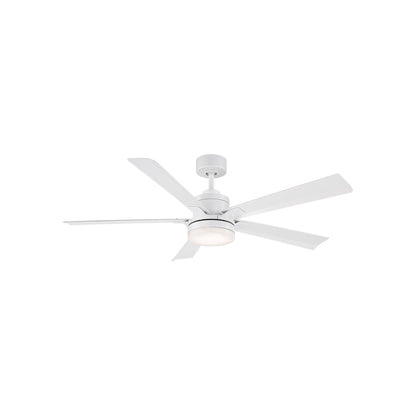 Radiant LED Ceiling Fan in Matte White/Alabaster (56-Inch).