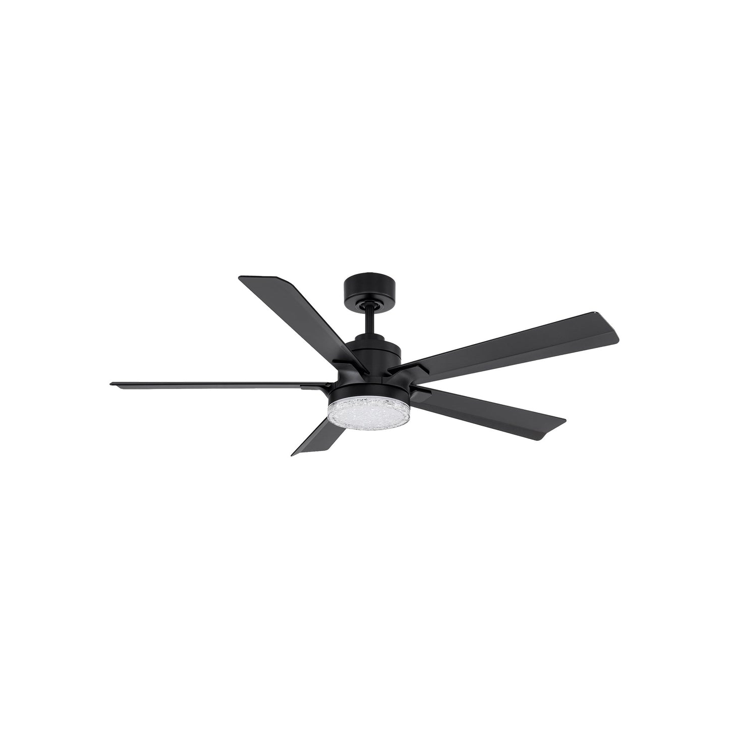 Radiant LED Ceiling Fan in Matte Black/Crystal (56-Inch).