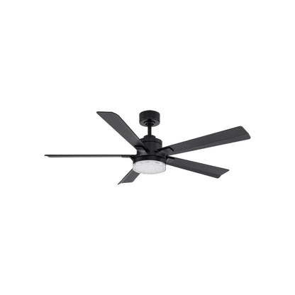 Radiant LED Ceiling Fan in Matte Black/Crystal (56-Inch).