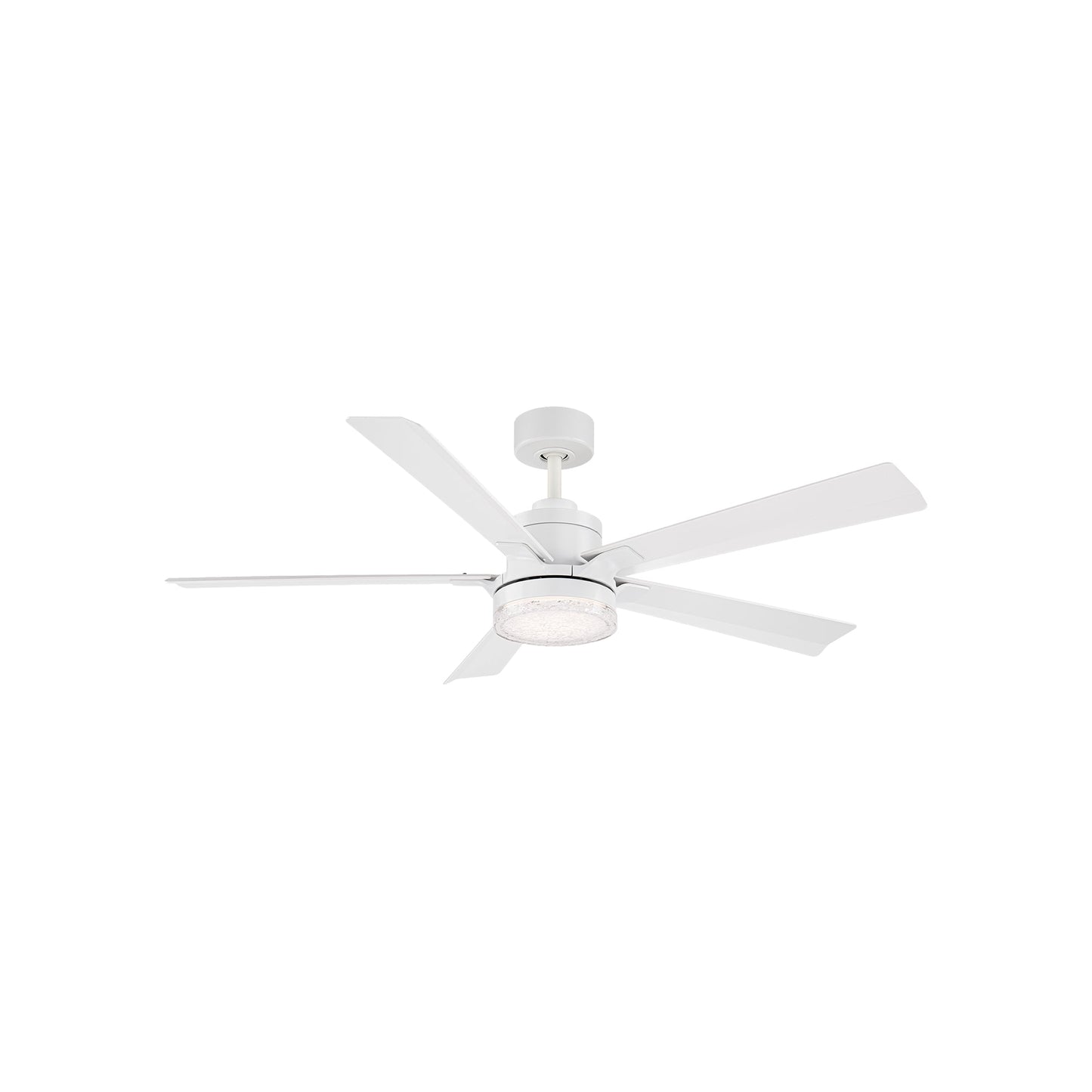 Radiant LED Ceiling Fan in Matte White/Crystal (56-Inch).