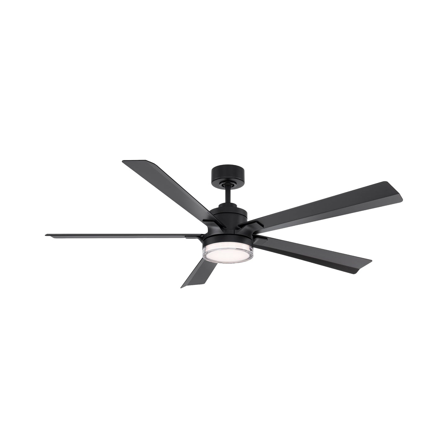 Radiant LED Ceiling Fan in Matte Black/Acrylic (64-Inch).