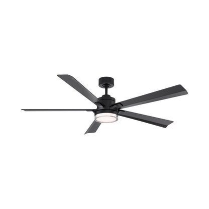 Radiant LED Ceiling Fan in Matte Black/Acrylic (64-Inch).