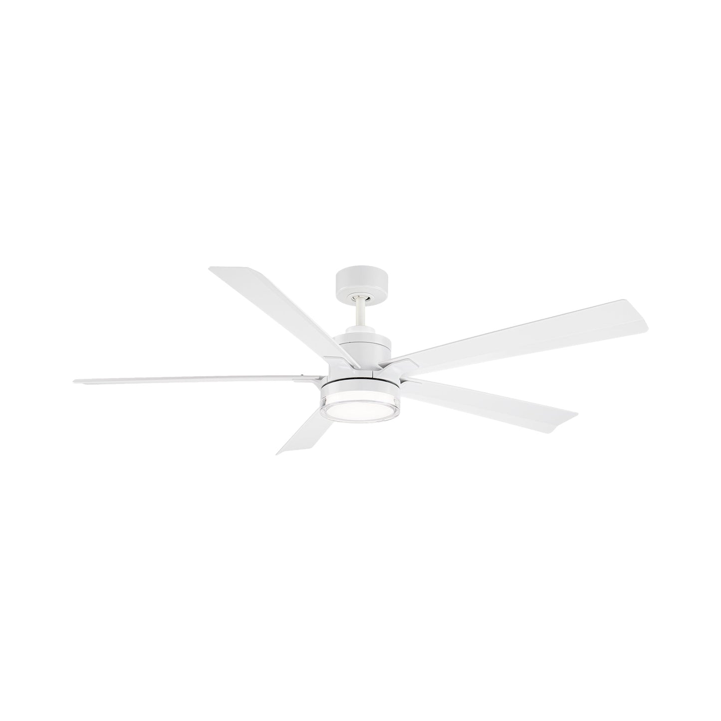 Radiant LED Ceiling Fan in Matte White/Acrylic (64-Inch).