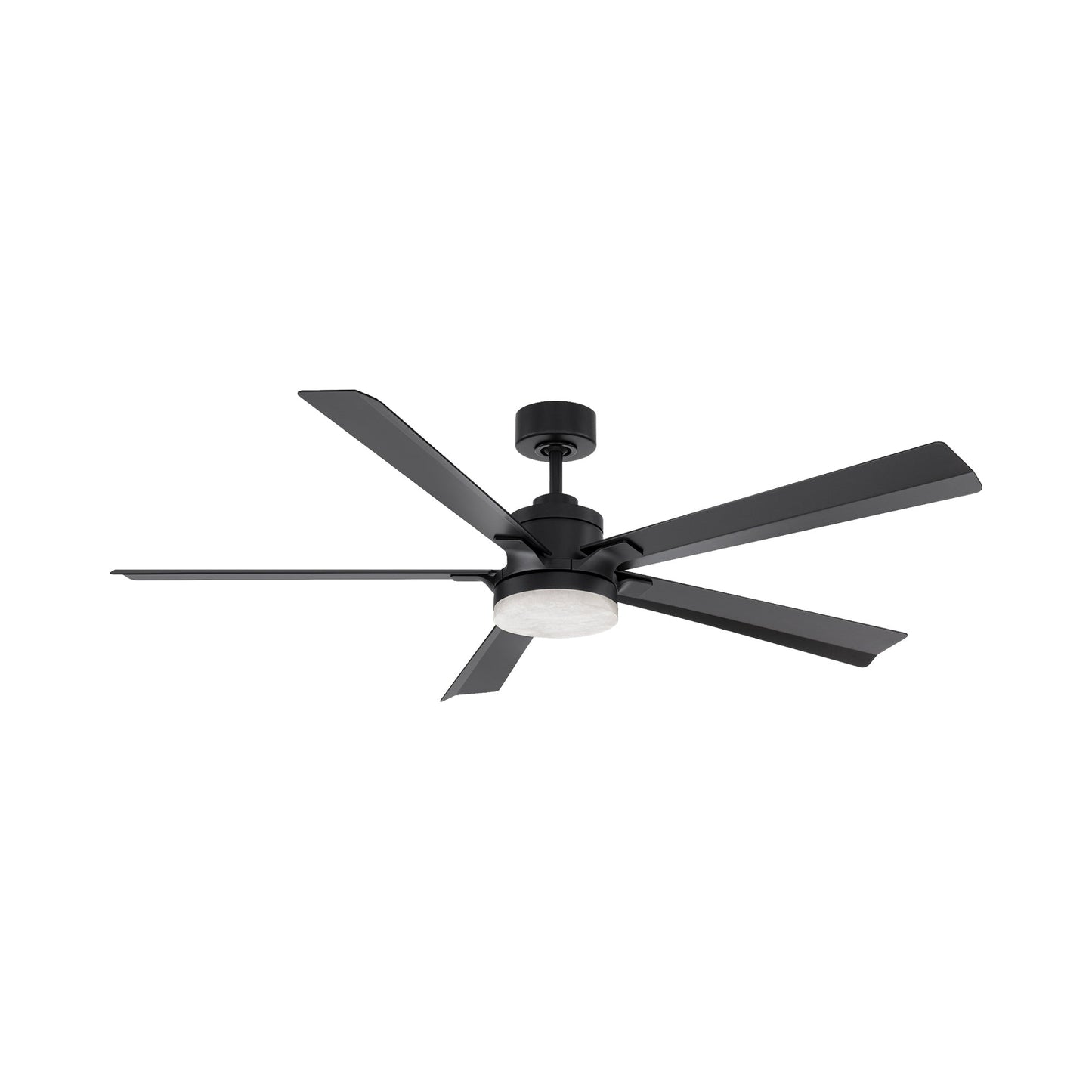 Radiant LED Ceiling Fan in Matte Black/Alabaster (64-Inch).