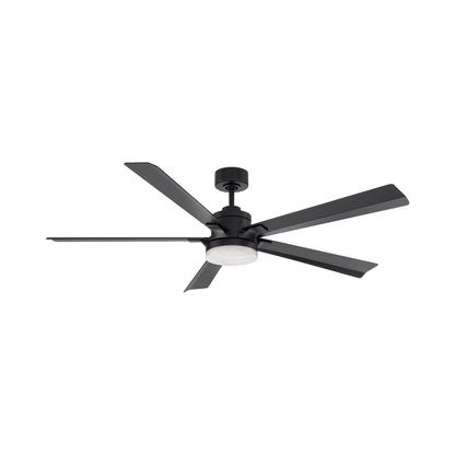 Radiant LED Ceiling Fan in Matte Black/Alabaster (64-Inch).