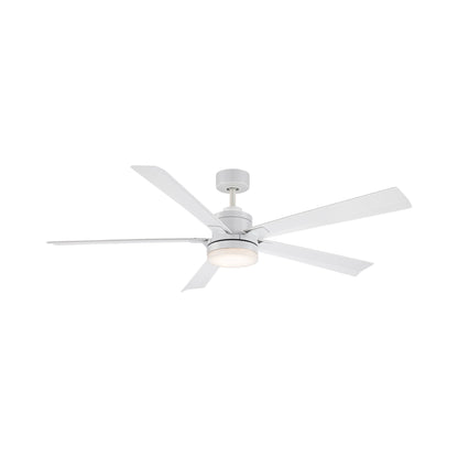 Radiant LED Ceiling Fan in Matte White/Alabaster (64-Inch).