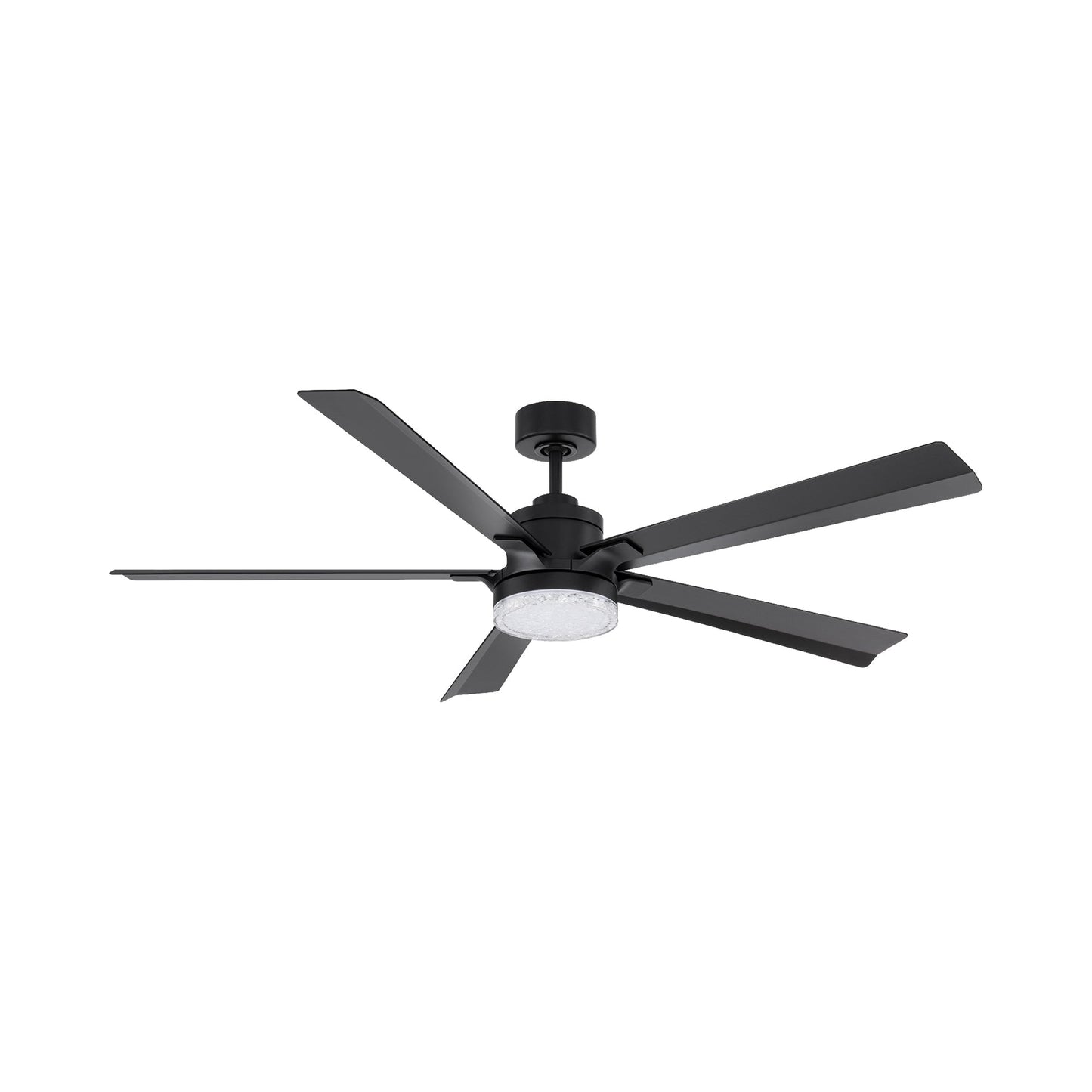 Radiant LED Ceiling Fan in Matte Black/Crystal (64-Inch).