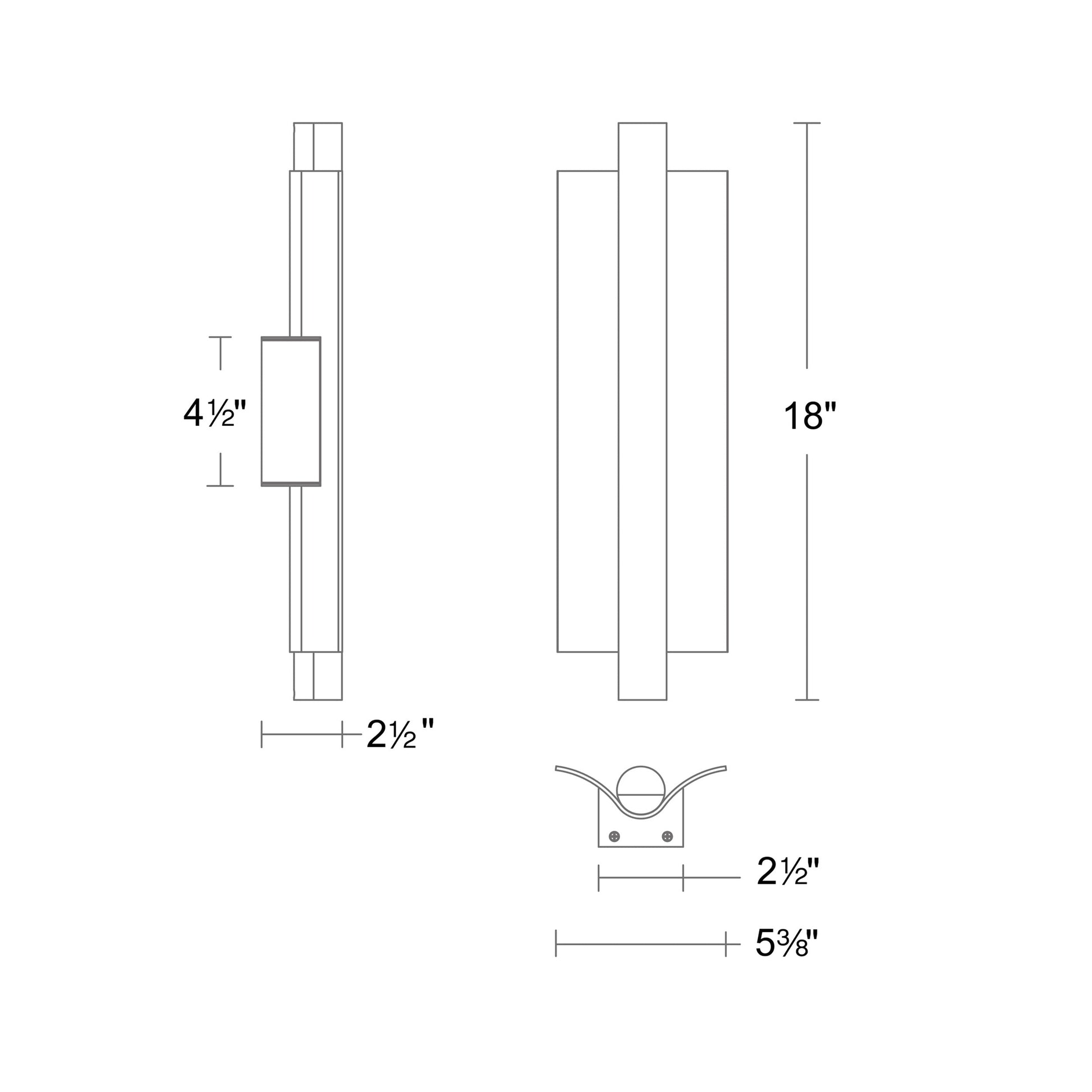 Rapper LED Wall Light - line drawing.