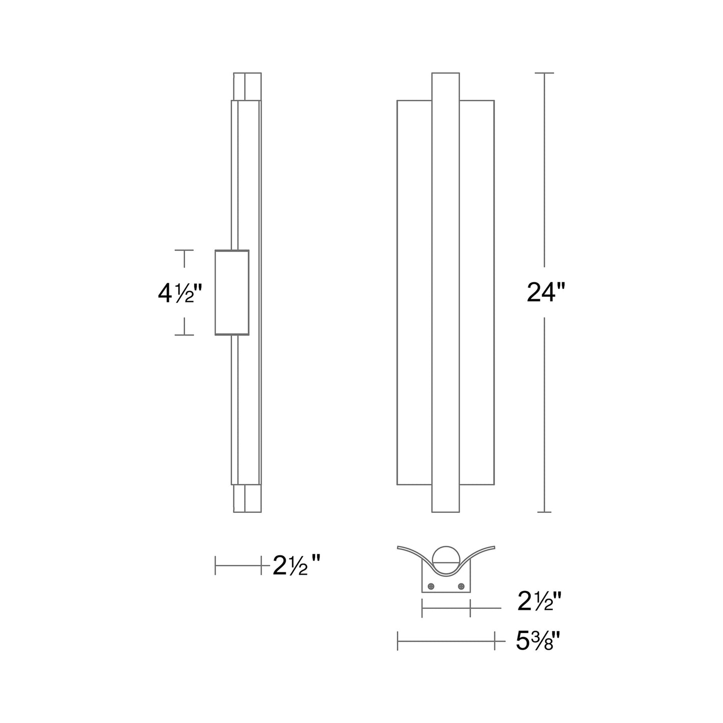 Rapper LED Wall Light - line drawing.
