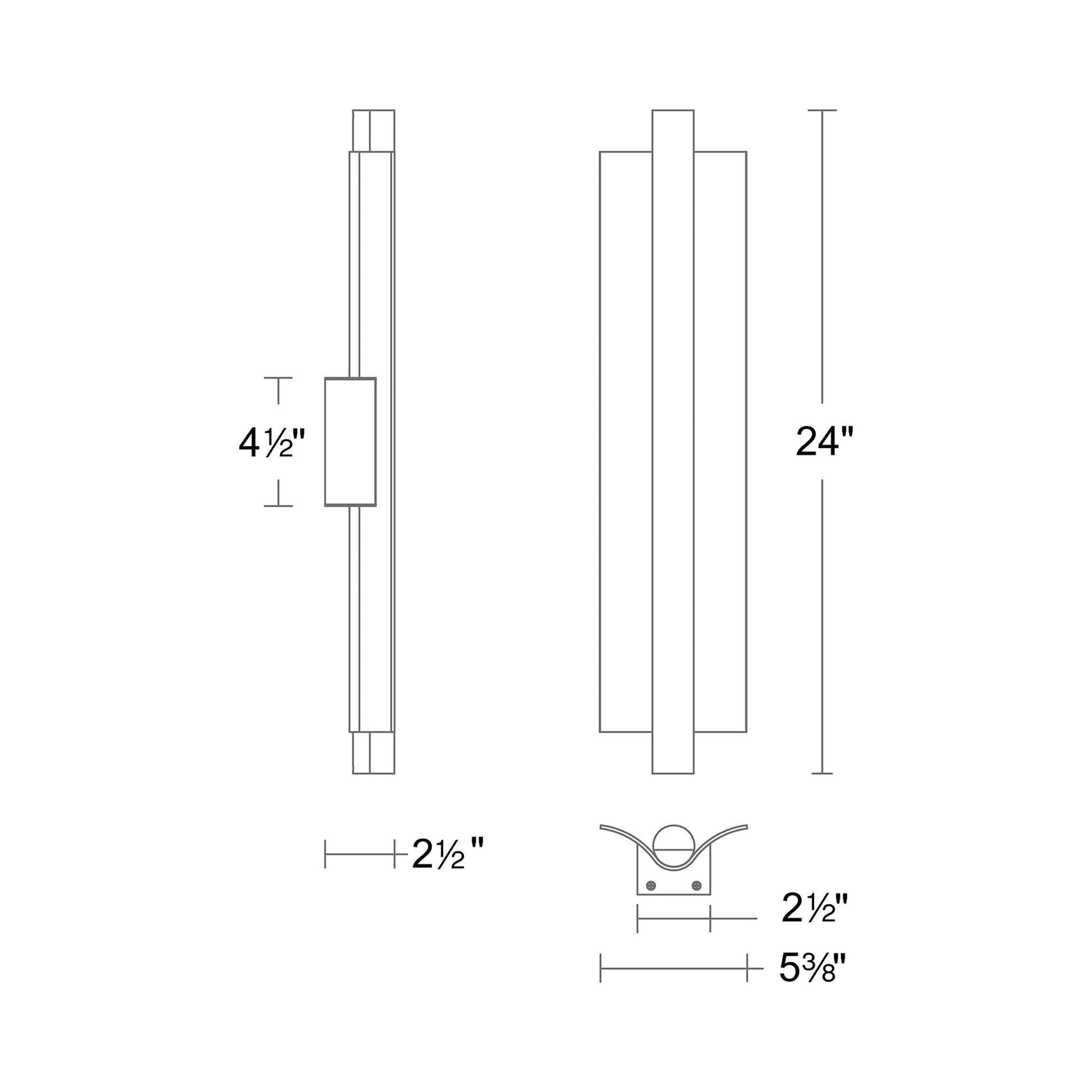 Rapper LED Wall Light - line drawing.