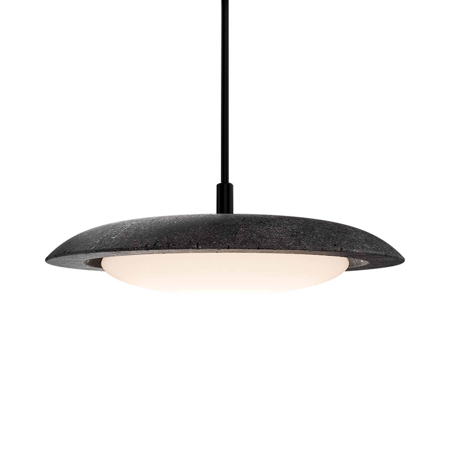 Saturno LED Pendant Light in Basalt Stone/Black.