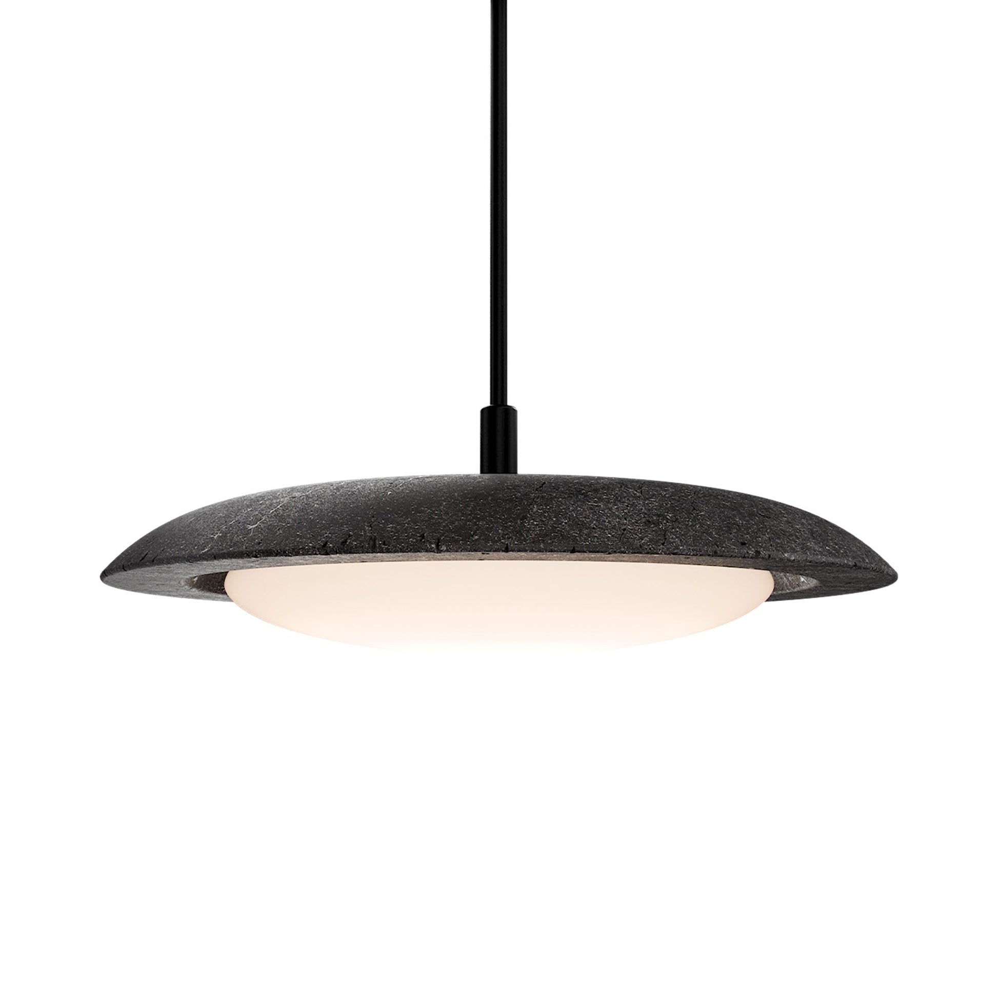 Saturno LED Pendant Light in Basalt Stone/Black.