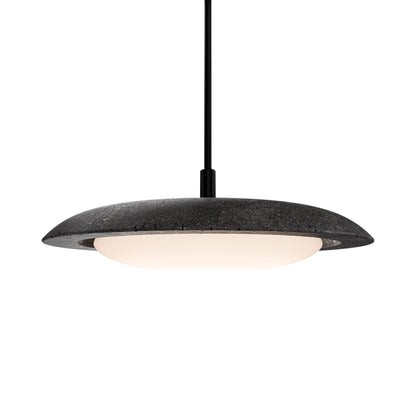 Saturno LED Pendant Light in Basalt Stone/Black.