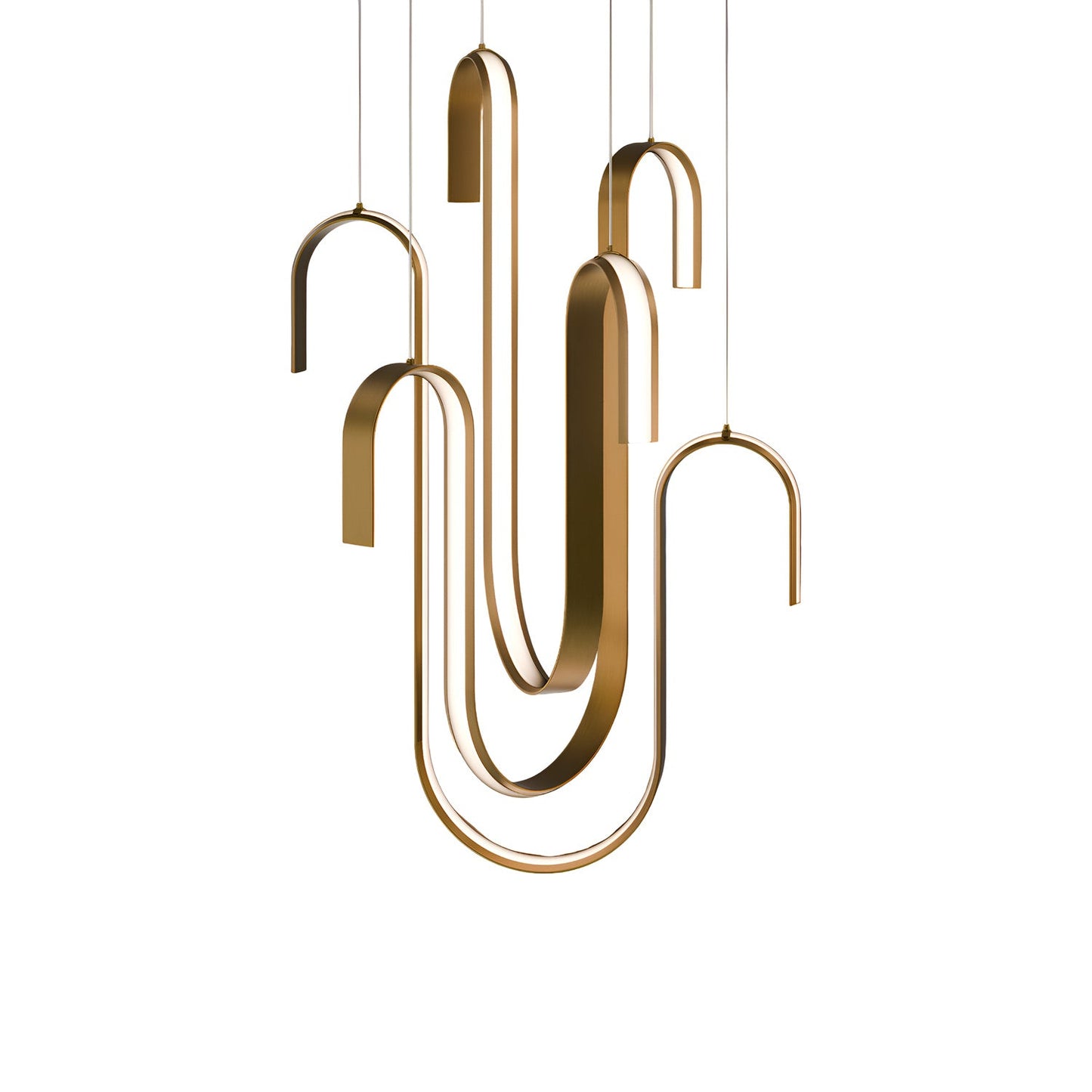 Seahorse LED Pendant Light in Aged Brass.
