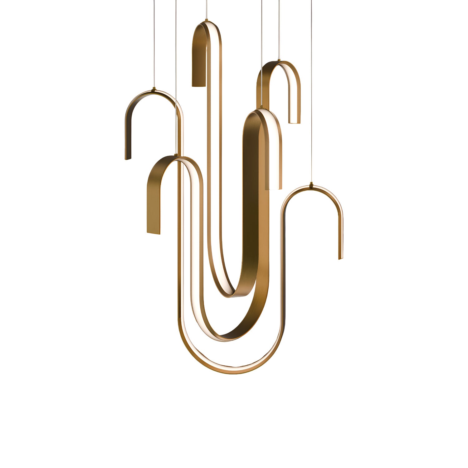 Seahorse LED Pendant Light in Aged Brass.