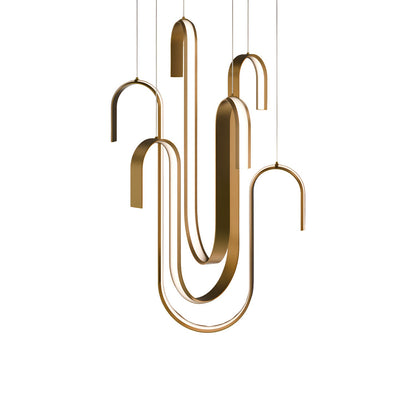 Seahorse LED Pendant Light in Aged Brass.