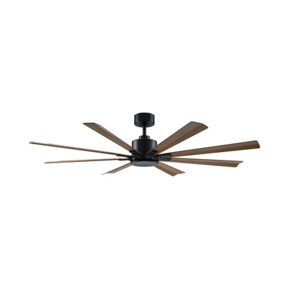 Size Matters Outdoor Ceiling Fan in Matte Black/Distressed Koa (65-Inch/Light Kit Not Included).
