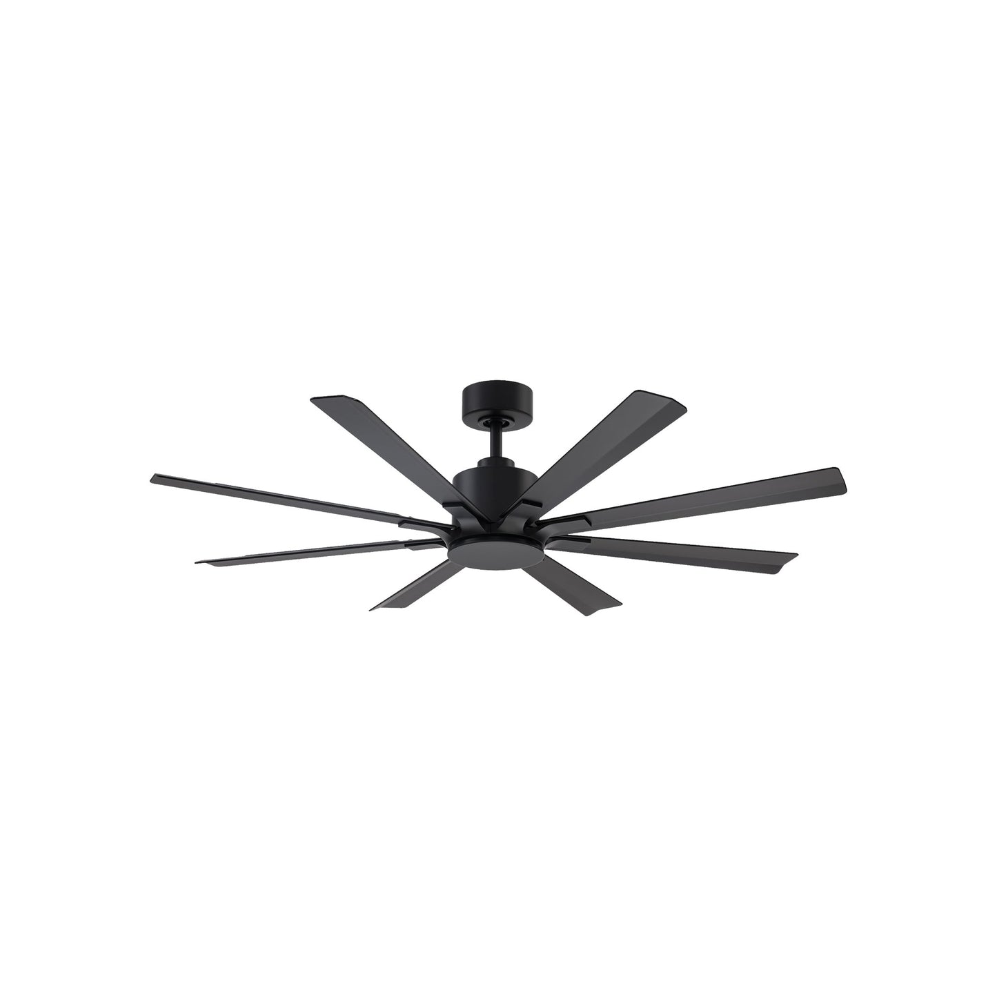 Size Matters Outdoor Ceiling Fan in Matte Black (56-Inch/Light Kit Not Included).