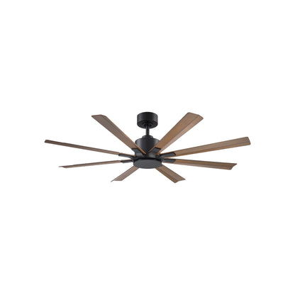 Size Matters Outdoor Ceiling Fan in Matte Black/Distressed Koa (56-Inch/Light Kit Not Included).