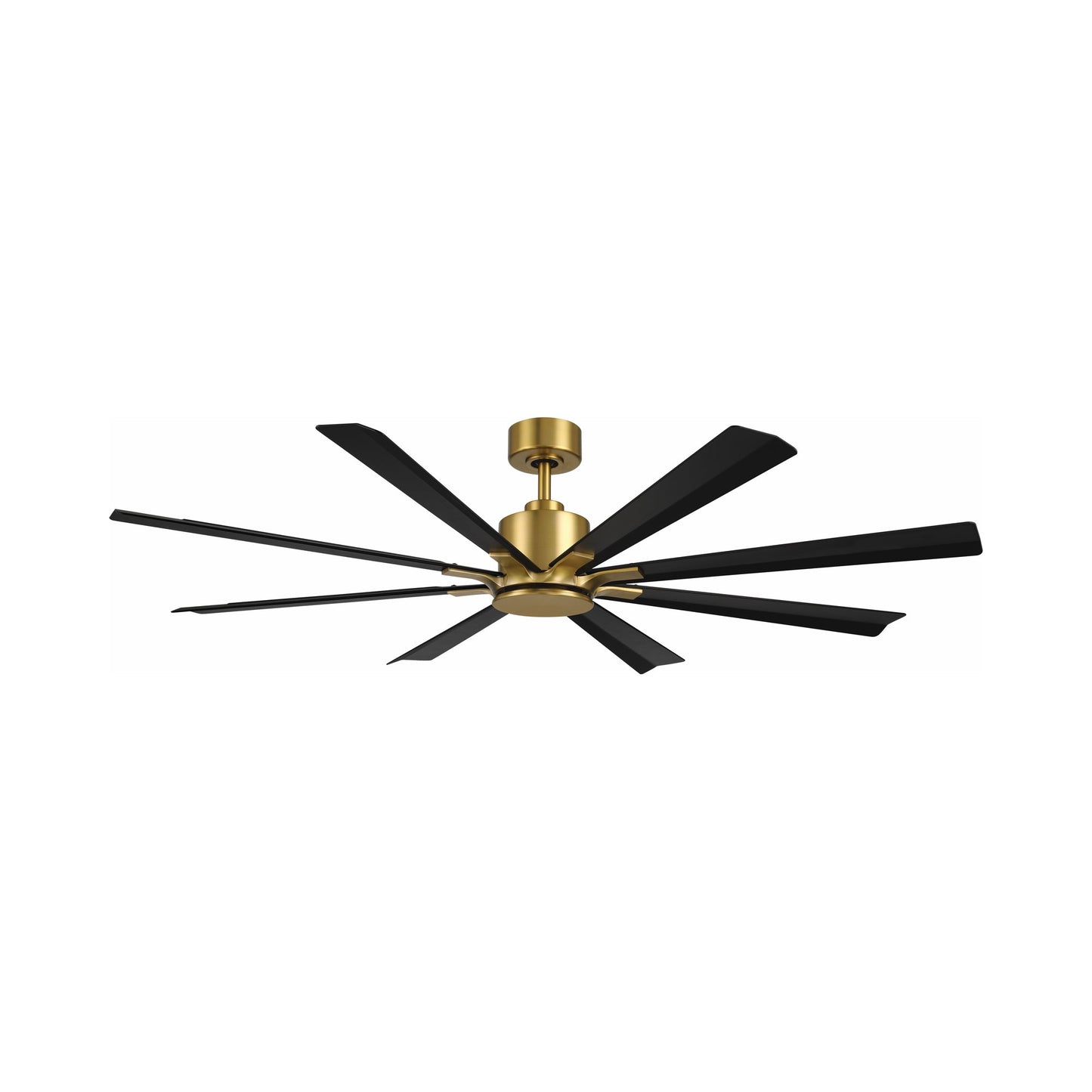 Size Matters Outdoor Ceiling Fan in Soft Brass/Matte Black (65-Inch/Light Kit Not Included).