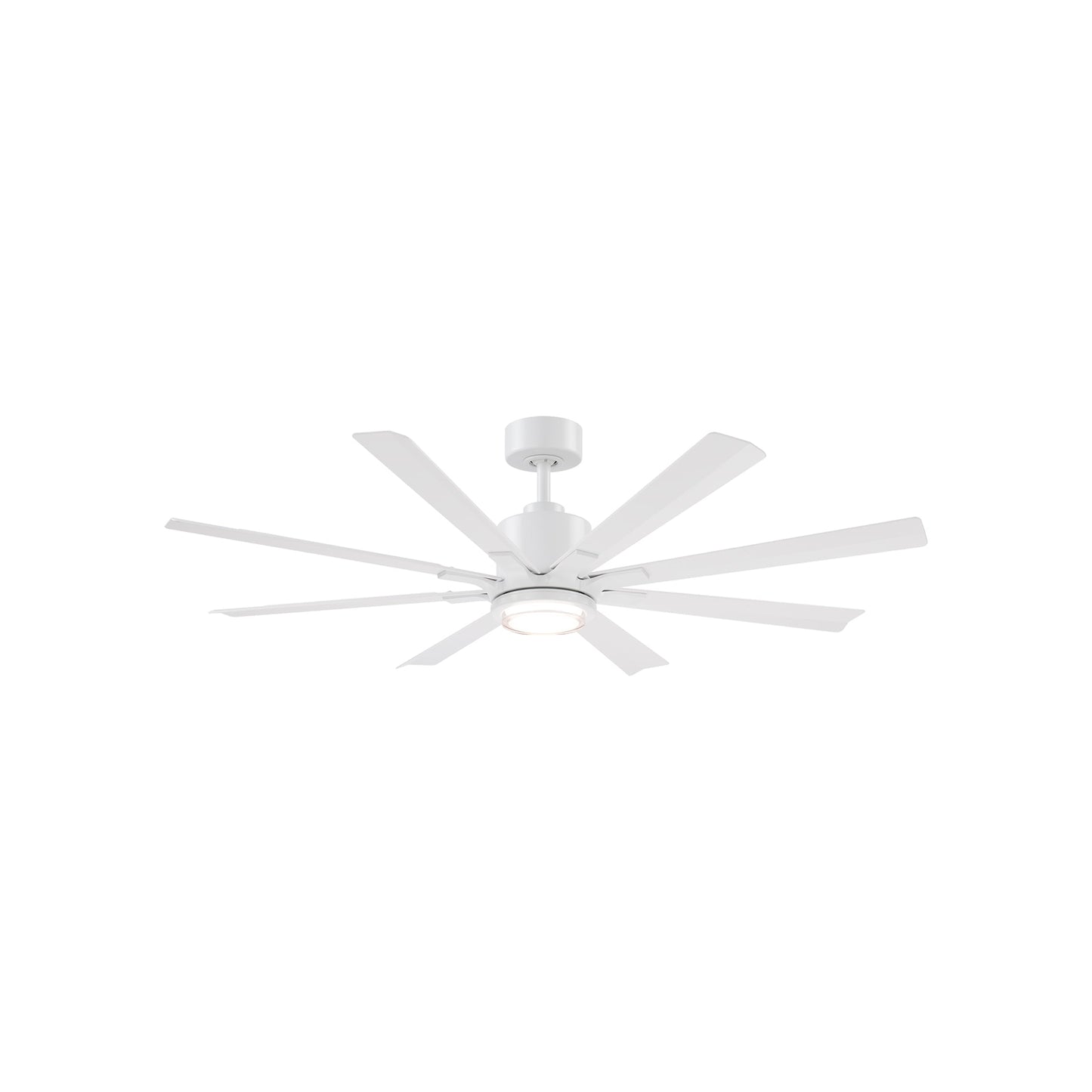 Size Matters Outdoor Ceiling Fan in Matte White (56-Inch/Light Kit Included).