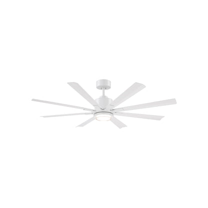 Size Matters Outdoor Ceiling Fan in Matte White (56-Inch/Light Kit Included).