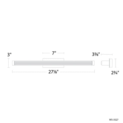 Skein LED Bath Vanity Light - line drawing.