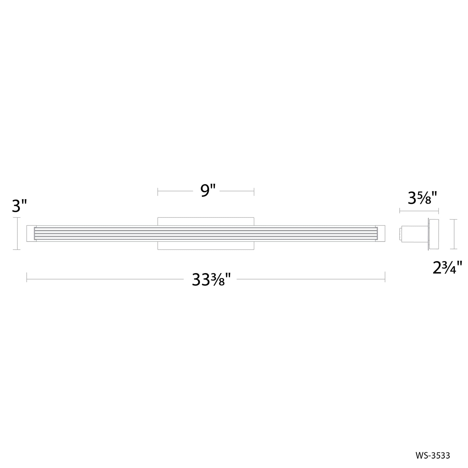 Skein LED Bath Vanity Light - line drawing.